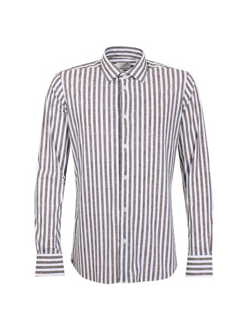 Camicia a righe in lino Brown Archivium Be Uptated | AR24ST22CA NES03 LINEN700